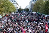 برخورد پلیس فرانسه با شرکت‌کنندگان در تظاهرات ضدصهیونیستی
