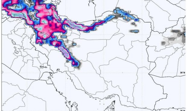 ورود سامانه بارشی جدید به کشور از دوشنبه؛ موج برف و باران در ۱۵ استان